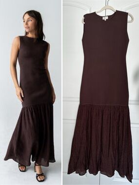 bohme Lindsey Mermaid Maxi Dress in Brown Medium